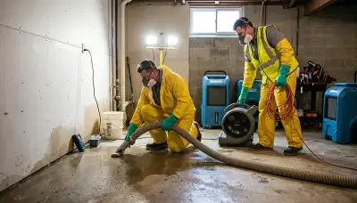 Basement flood cleanup in Warren, MI home with water extraction and drying equipment