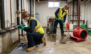 Burst pipe cleanup in Warren, MI home by water damage repair team
