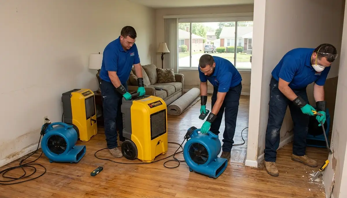 Water damage restoration team in Warren, MI providing emergency cleanup and repair services